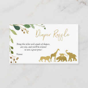 Greenery Safari Animal Diaper Raffle Card Tilläggskort