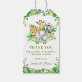 Greenery Safari Jungle Animals Baby Shower Presentetikett