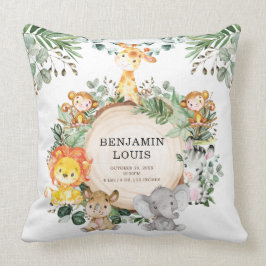 Greenery Safari Jungle Baby djur Nursery Decor Kudde