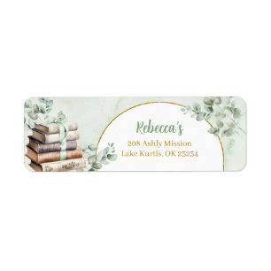 Greenery Sage Storybook Baby Shower-adressetikett Returadress Etikett