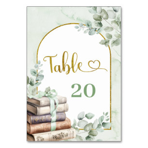 Greenery Sage Storybook Baby Shower Bordnummer Bordsnummer