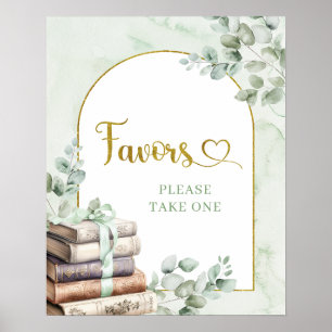 Greenery Sage Storybook Favors Affisch