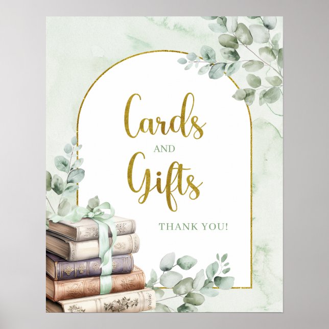 Greenery Sage Storybook-kort och presenter Poster (Framsidan)