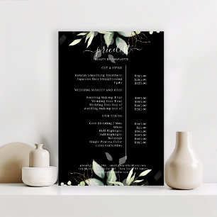 Greenery Salon Pris List Poster