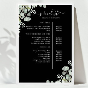 Greenery Salon Prislista Affisch
