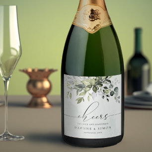 Greenery Script REESE Sparkling Vin etikett