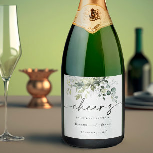 Greenery Script REESE Sparkling Vin etikett