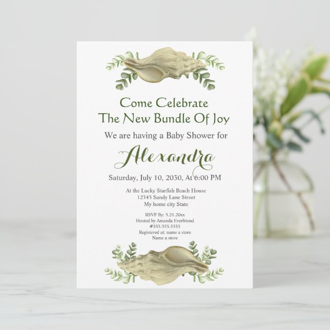 Greenery Seashell Cream Snäckors Kustbabyskor (Stående Fram)