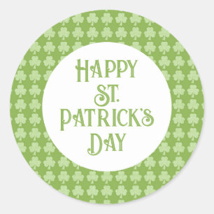 Greenery Shamrock Klöver Polka dots Patrick's Day Runt Klistermärke