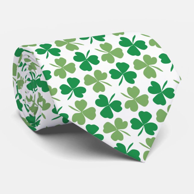 Greenery Shamrock Mönster Neck Tie Slips (Rullad)