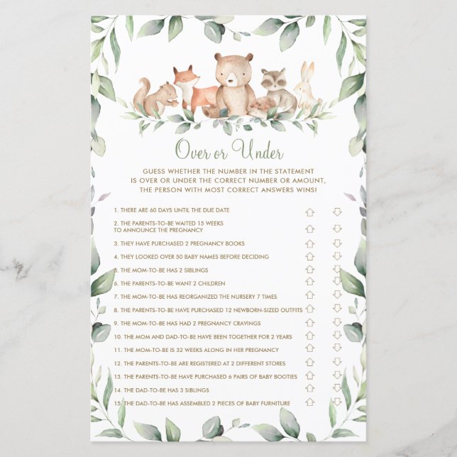 Greenery Shower over or under Game (Framsida)