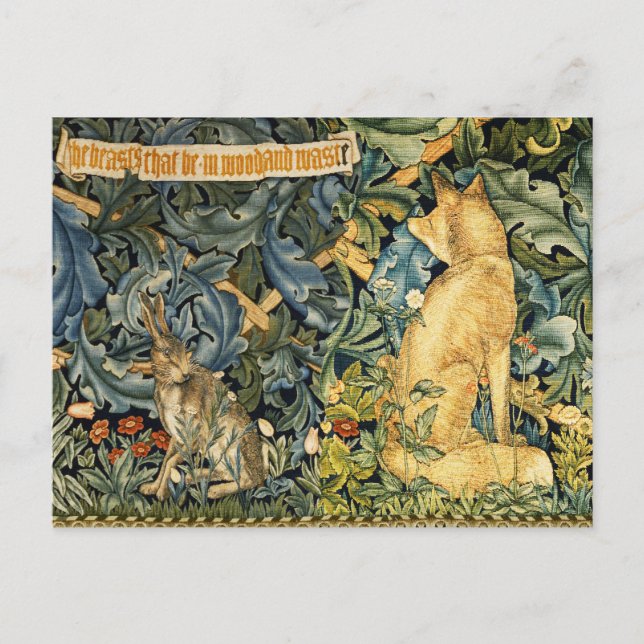 GREENERY,SKOGSDJUR,FOX OCH HÄLSA,GRÖNTENS BLOMMIGT HELG VYKORT (Framsida)