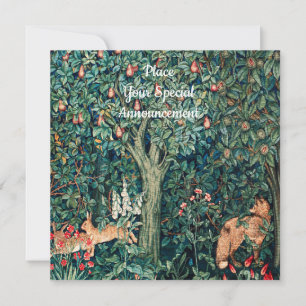 GREENERY,SKOGSDJUR Hares,Fox,Grönt Blommigt Inbjudningar