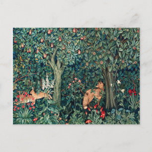 GREENERY,SKOGSDJUR Hares,Fox,Grönt Blommigt Vykort