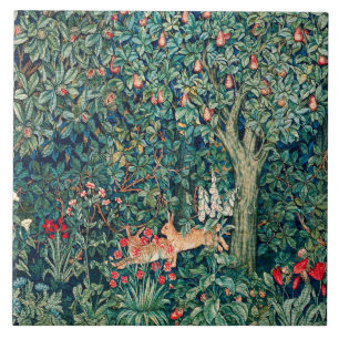 GREENERY,SKOGSDJUR Hares,Gröntens Blommigt Kakelplatta