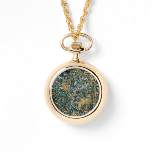 GREENERY,SKOGSDJUR Pheasant,Fox,Grönt Blommigt Armbandsur