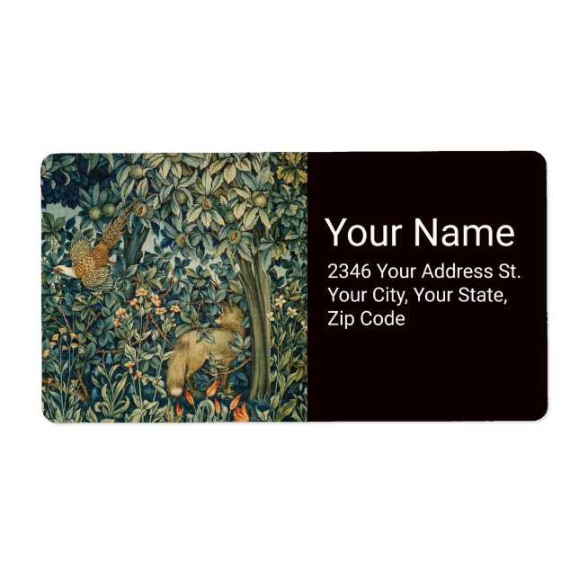 GREENERY,SKOGSDJUR Pheasant,Fox,Grönt Blommigt Fraktsedel (Framsidan)