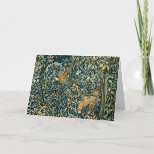 GREENERY,SKOGSDJUR Pheasant,Fox,Grönt Blommigt Helgkort