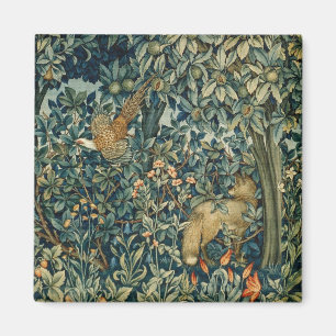 GREENERY,SKOGSDJUR Pheasant,Fox,Grönt Blommigt Magnet