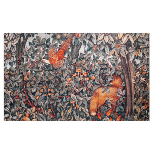 GREENERY,SKOGSDJUR Pheasant,Red Fox,Blommigt Tyg