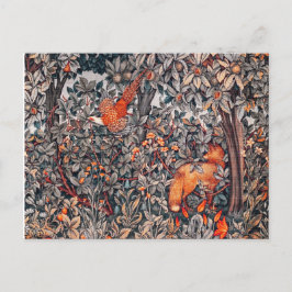 GREENERY,SKOGSDJUR Pheasant,Red Fox, Blommigt Vykort