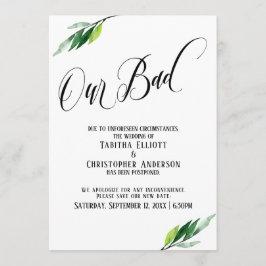 Greenery sköt upp Bröllop "Vårt dåliga meddelande" Inbjudningar