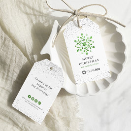 Greenery snowflake Company logotyp jul Presentetikett