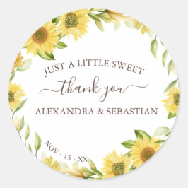 Greenery Solros Bröllop Tack Runt Klistermärke