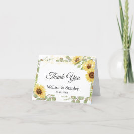 Greenery Solros Eucalyptus String Light Bröllop Tack Kort
