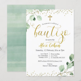 Greenery Spain Boy Bautizo-inbjudan Inbjudningar