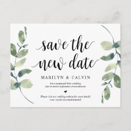 Greenery, Spara New Date, Bröllop uppskjutet Vykort