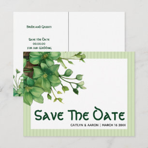 Greenery St. Patricks Day Celtic Spara datumet Vykort