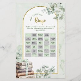 Greenery Storybook Hitta Gäst Bingo Spel