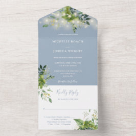Greenery String Ljus Dusty Blue Bröllop