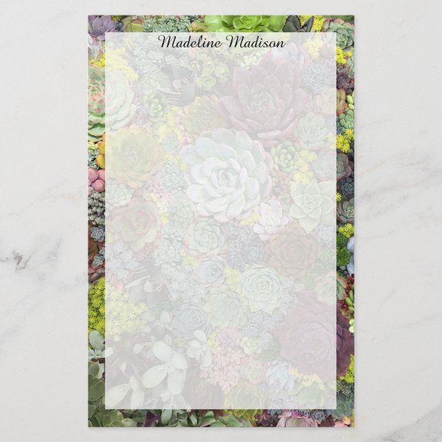 Greenery Succulents Brevpapper (Framsida)