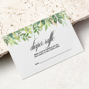 Greenery Summer Destination Diaper Raffle Tilläggskort