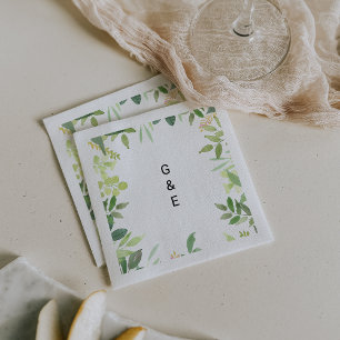 Greenery Summer Destination Wedding Napkin Pappersservett