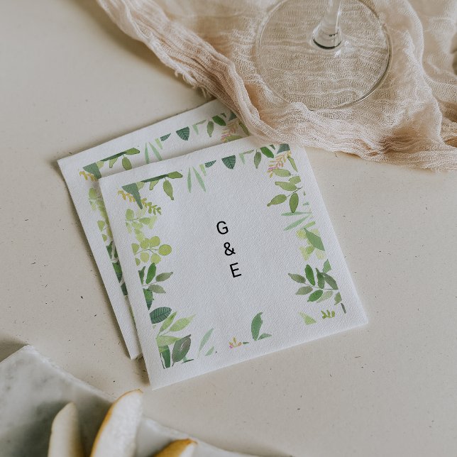 Greenery Summer Destination Wedding Napkin Pappersservett (Skapare uppladdad)
