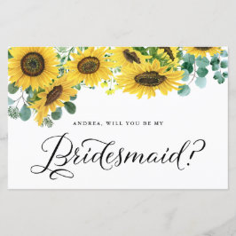 Greenery Sunblommor kommer du att bli mitt Bridesm