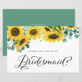Greenery Sunblommor kommer du att bli mitt Bridesm