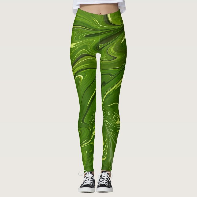 Greenery Swirls Leggings (Framsida)