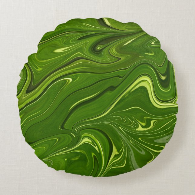 Greenery Swirls Rund Kudde (Framsidan)