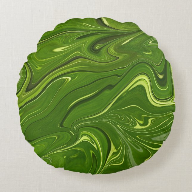 Greenery Swirls Rund Kudde (Framsidan)