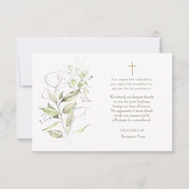 Greenery Sympathy Tack-kortet Tack Kort (Framsida)
