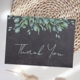 Greenery Tack för budgeterade Rustic Chalkboard Anteckningskort