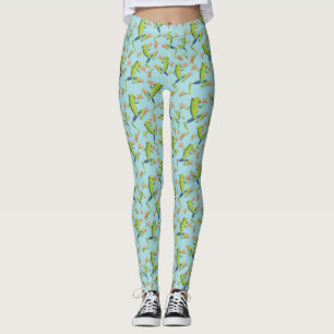 Greenery Träd-Frog Mönster Design Leggings