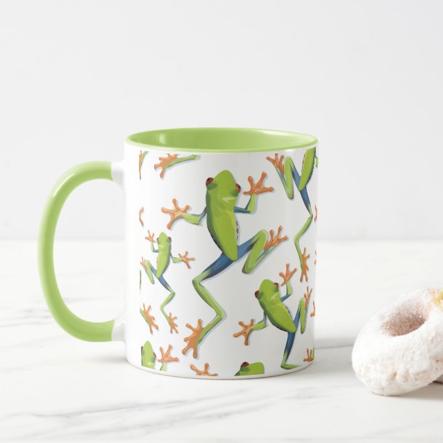 Greenery Träd-Frog Mönster Design Mugg (Med munk)