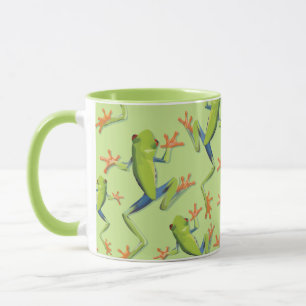 Greenery Träd-Frog Mönster Design Mugg