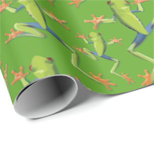 Greenery Träd-Frog Mönster Design Presentpapper