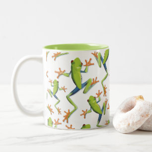 Greenery Träd-Frog Mönster Design Två-Tonad Mugg